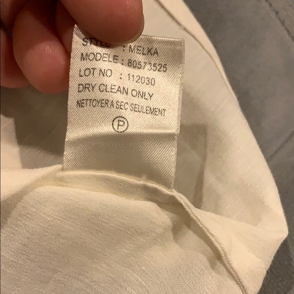 Theory White Slightly Off Shoulder Cap Sleeve Top - Picture 5 of 9